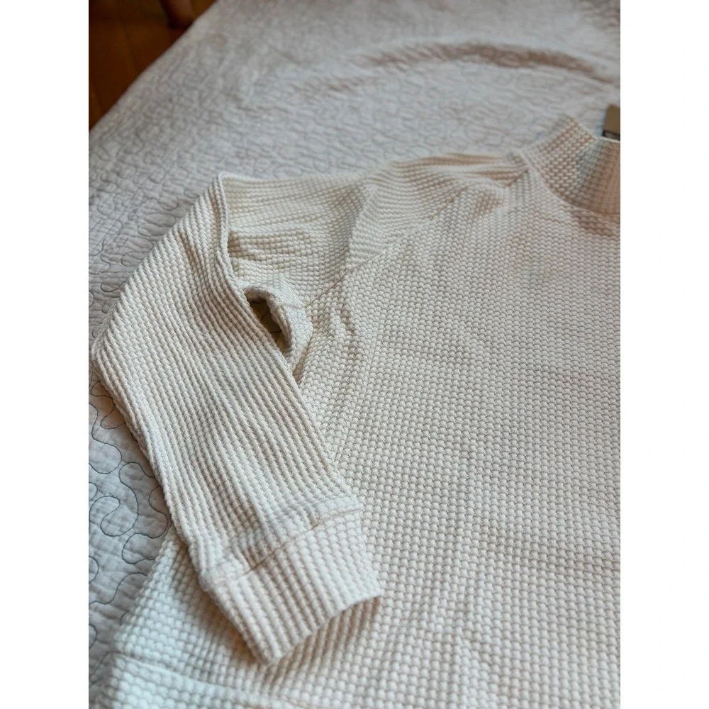 The North Face Women's White Dune Waffle Knit‎ Mock Neck Sweater Size XXL